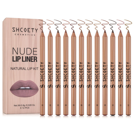 SHCOETY Log Matte Lipstick & Lip Liner Set of 12