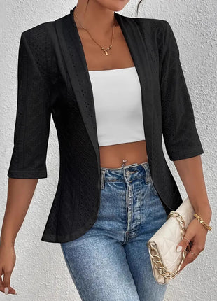 Women's Casual Half Sleeve Solid Color Thin Shawl Coat