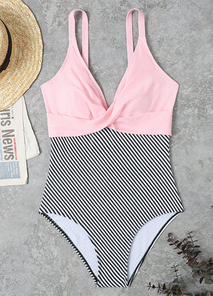 Slimming Color Matching One-piece Swimsuit