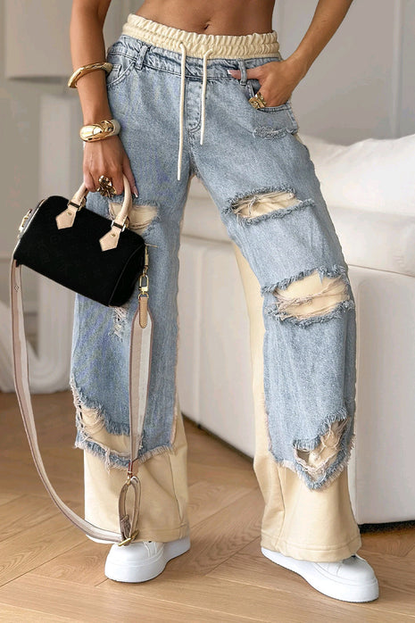 Fashion Ins Street Stitching Pants