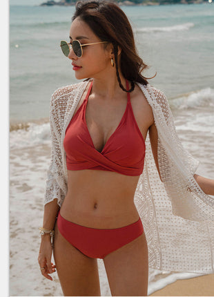 Slim Slimming Small Breasts Gather Beach Bikini Swimwear