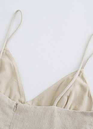 Feng Rhinestone-embellished V-neck Strap Top