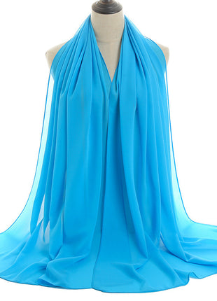 70x180 cm Monochrome Pearl Chiffon Hijab Scarf