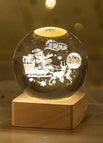 Solid Wood Lamp Holder / Happy 6cm Crystal Ball