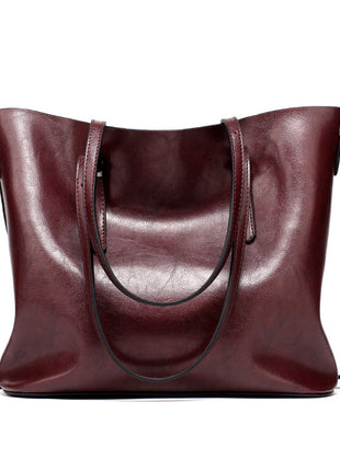 Oily Skin Leather shoulder Handbags
