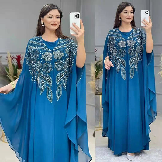 Flowers Plus Size Long Gown Dress