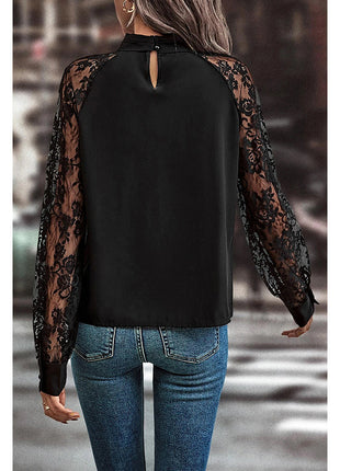 Commuter's Lace Stitching Long-sleeved Top