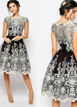 Hook Flower Hollow Mesh dress