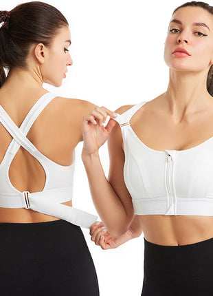 Adjustable Front Zipper Sports Bra