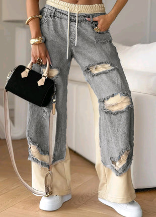 Fashion Ins Street Stitching Pants