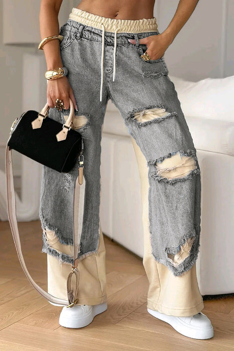 Fashion Ins Street Stitching Pants
