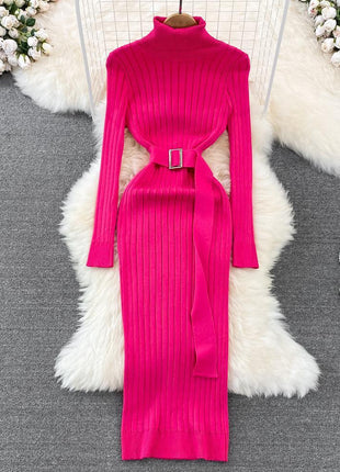 Elastic Tight-fitting Knitted Buttock Dress