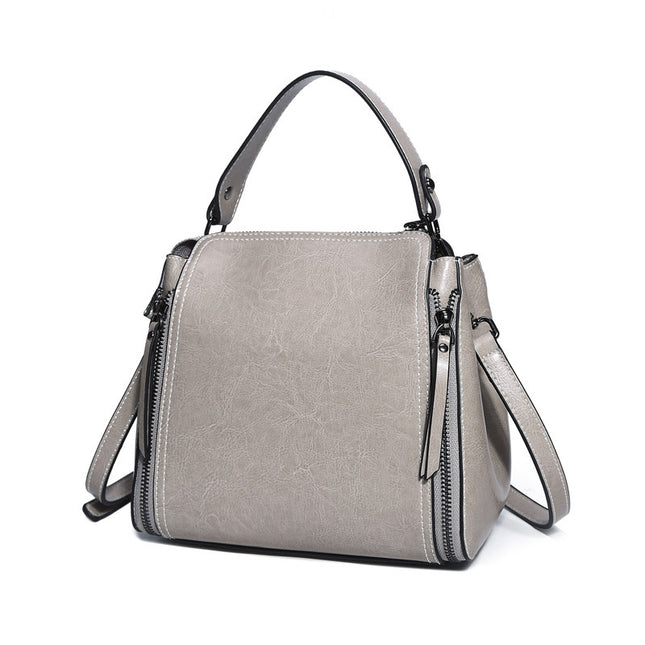 Korean style Leather oil wax Shoulder Bag