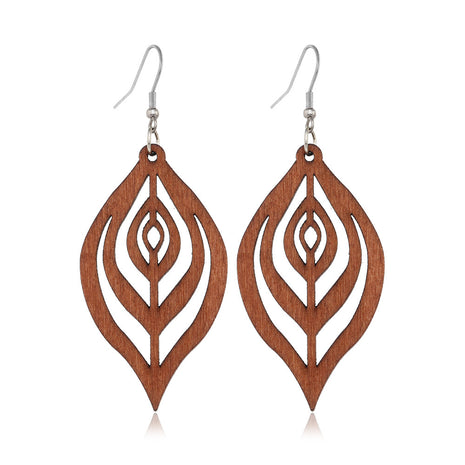 Wood Hollow Stud Earrings