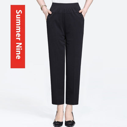 Ice Silk Thin Casual Straight-leg Cropped Pants