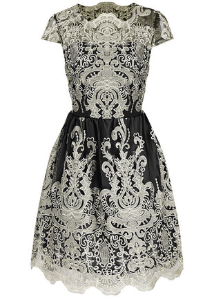 Hook Flower Hollow Mesh dress