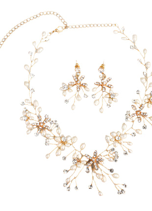 Pearl Necklace and Earring Suit