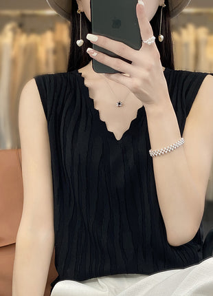 V-neck Ice Silk Camisole Sleeveless Top