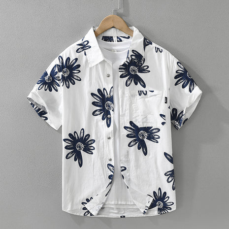 Japanese Cotton Trendy Short Sleeve Shirt