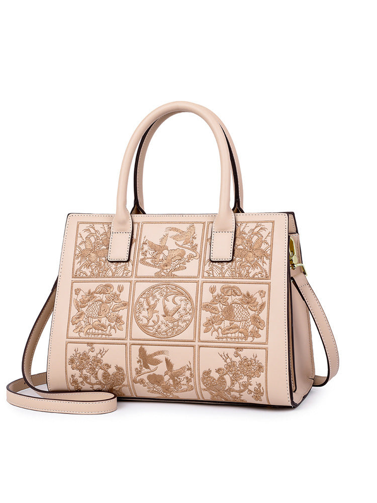 Retro Embroidered Shoulder Crossbody Handbag