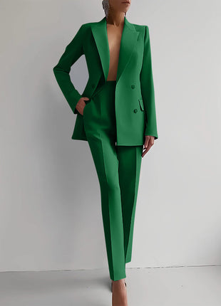 Business Suits Long Sleeve Single-breasted Jacket and Slim Fit Trousers