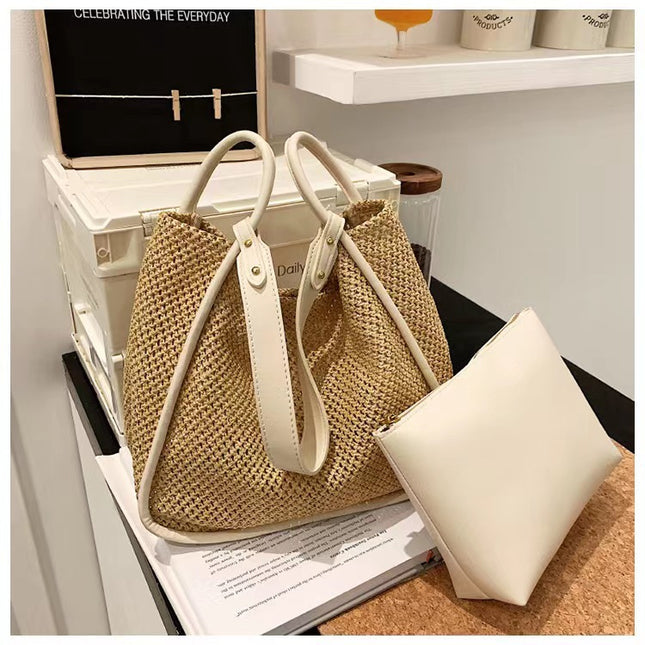Large Capacity Contrast Colour Tote Handbags