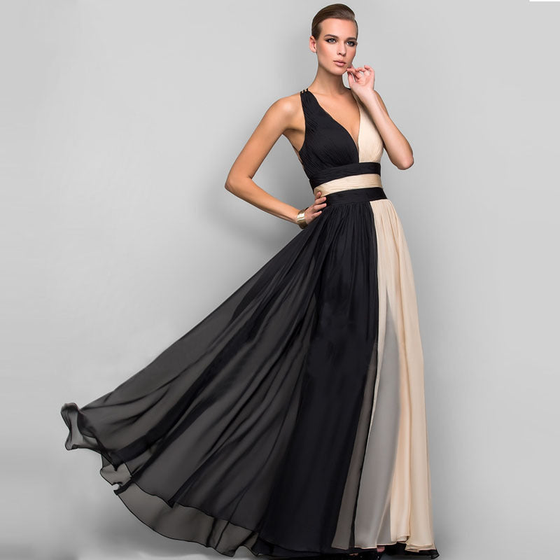 V-neck Backless Long Dress