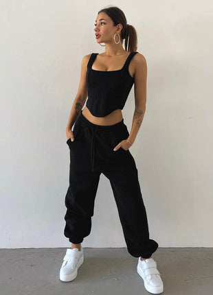 Hooded Sweater & Pants 3-Piece Set