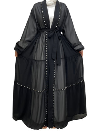 Elegant Lacing Chiffon Abaya