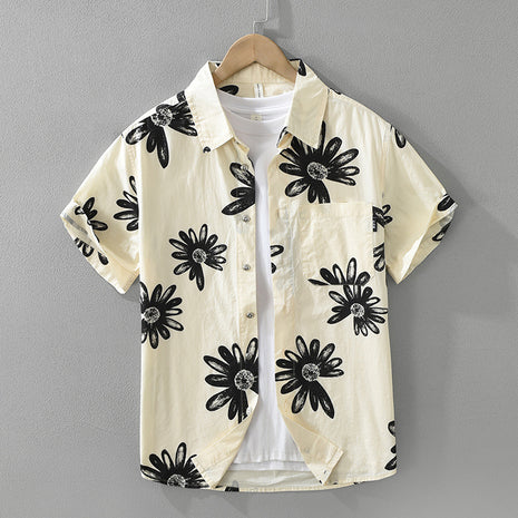 Japanese Cotton Trendy Short Sleeve Shirt