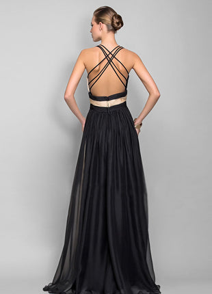 V-neck Backless Long Dress