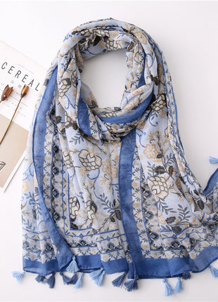 Japanese Style Artistic Cotton and Linen Scarf Bohemian Cashew