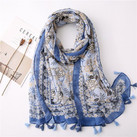 Japanese Style Artistic Cotton and Linen Scarf Bohemian Cashew