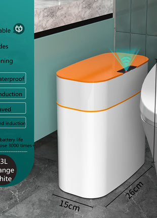 13L / 16L Smart Trash Can IPX5 Waterproof, Waved, Kick & Knee Induction with Lid