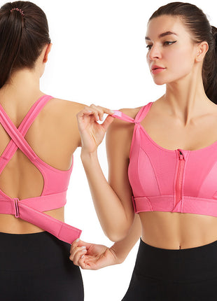 Adjustable Front Zipper Sports Bra