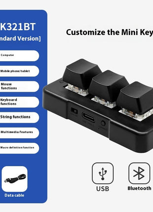 Mini PC Gaming Macro Programmable Keyboard – 3 Key USB/Wireless