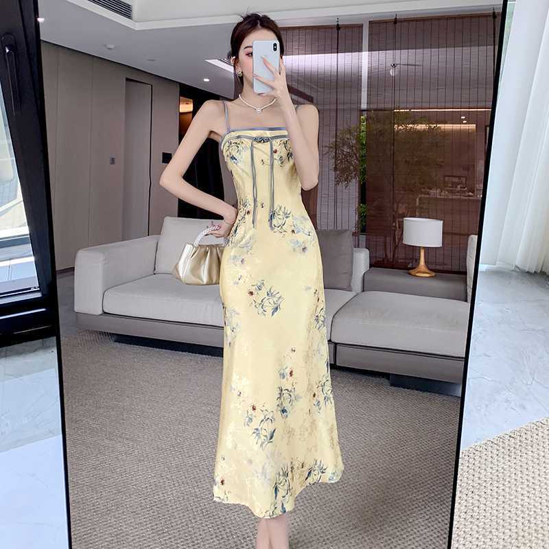 Sling Satin Oblique Cut Temperament Dress
