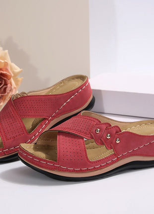 Round Head Leather Mule