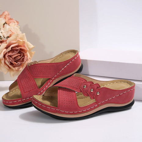 Round Head Leather Mule