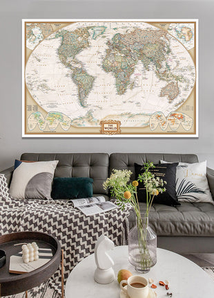 Vintage World Map 100 X 150 cm