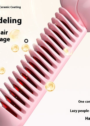 Straight Comb Hair Straightener – Wireless, Portable &amp; Anti-Frizz Magic Brush