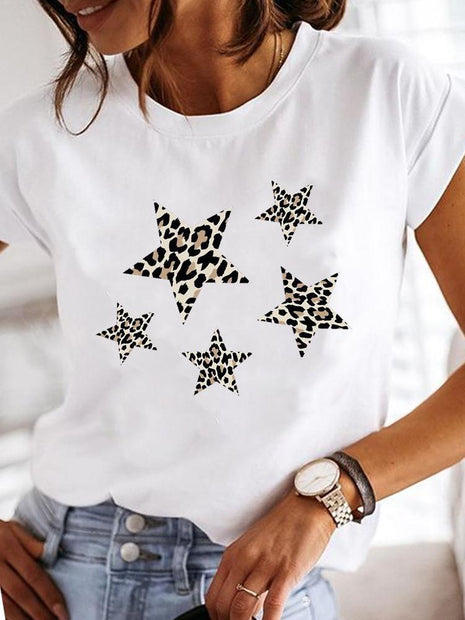 Crew Neck Casual Printed T-shirt