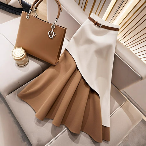Winter Brown Contrast Skirt