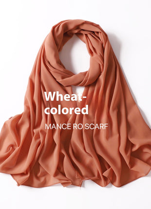 Pure Color Pearl Chiffon Scarf Headcloth Veil Chiffon Scarf