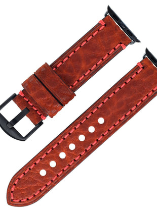 Casual Top Layer Cow Leather Watch Strap Applicable with Apple watch