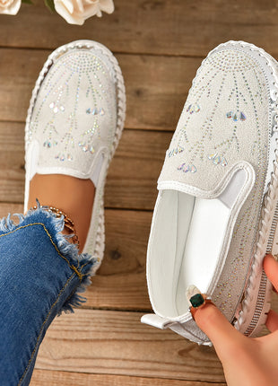 Slip-on Rhinestone Thick Bottom Shoes