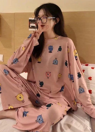 Long Sleeve Autumn Ins Two-piece Pyjamas Set