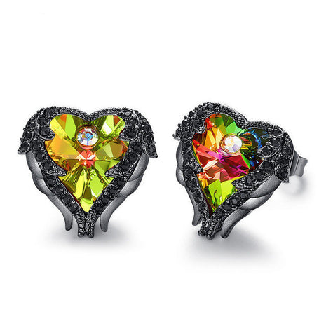 Austrian Crystal Ocean Heart Earrings