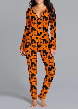 Halloween Long Sleeve One Piece Pyjamas