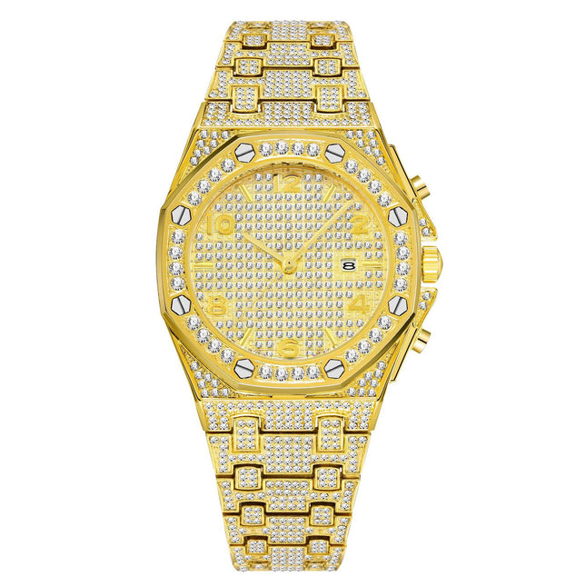 Stainless Steel Starry Calendar Waterproof Quartz Watch